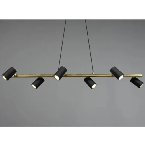 Lámpara Lineal 6L Marley negro/oro