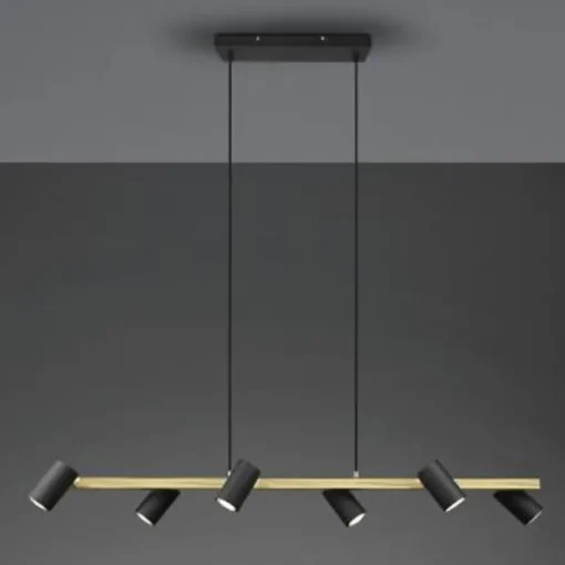 Lámpara Lineal 6L Marley negro/oro