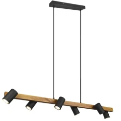 Lámpara Lineal Marley 6l madera/negro