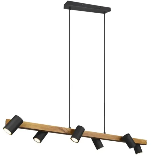 Lámpara Lineal Marley 6l madera/negro