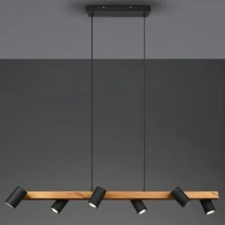 Lámpara Lineal Marley 6l madera/negro