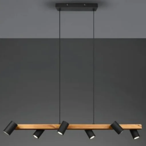 Lámpara Lineal Marley 6l madera/negro