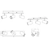 Regleta de focos superficie Marley 3L Café Orientable 3XGU10