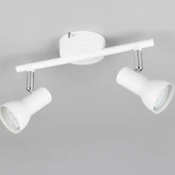 Regleta de focos superficie Cantar Blanco 2L 2XGU10 focos orientables