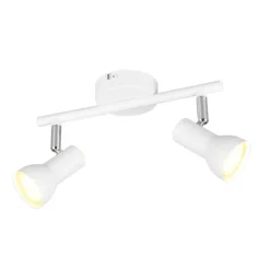 Regleta de focos superficie Cantar Blanco 2L 2XGU10 focos orientables