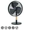 Ventilador de sobremesa Viking acabado metal negro / madera natural 3 velocidades oscilante 35cm Ø