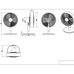 Ventilador de sobremesa Viking acabado metal negro / madera natural 3 velocidades oscilante 35cm Ø