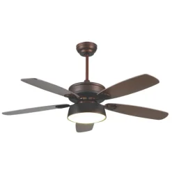 Ventilador de techo Alabama LED 24w 3CCT acabado marrón estilo rústico motor DC 122cm Ø