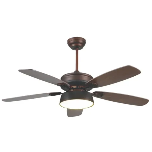 Ventilador de techo Alabama LED 24w 3CCT acabado marrón estilo rústico motor DC 122cm Ø
