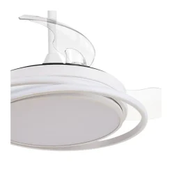 Ventilador de techo Antila Mini blanco LED 40w 3CCT acabado blanco estilo moderno aspas plegables motor DC 92cm Ø