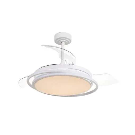 Ventilador de techo Antila blanco LED 60w 3CCT acabado blanco estilo moderno aspas plegables motor DC 106cm Ø