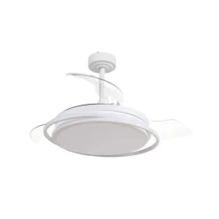 Ventilador de techo Antila blanco LED 60w 3CCT acabado blanco estilo moderno aspas plegables motor DC 106cm Ø