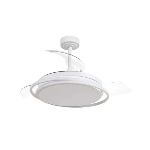 Ventilador de techo Antila blanco LED 60w 3CCT acabado blanco estilo moderno aspas plegables motor DC 106cm Ø