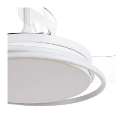 Ventilador de techo Antila blanco LED 60w 3CCT acabado blanco estilo moderno aspas plegables motor DC 106cm Ø