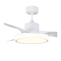 Ventilador de techo Aran Blanco LED 36w 3CCT acabado blanco estilo moderno motor DC 127cm Ø