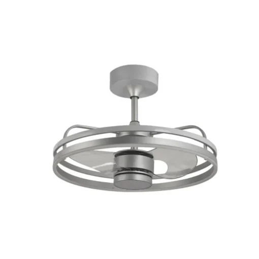 Ventilador de techo Aros LED 65w 3CCT acabado níquel estilo moderno motor DC 60cm Ø