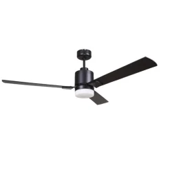Ventilador de techo Atlántico LED 15w 4000k acabado negro estilo moderno motor AC 122cm Ø