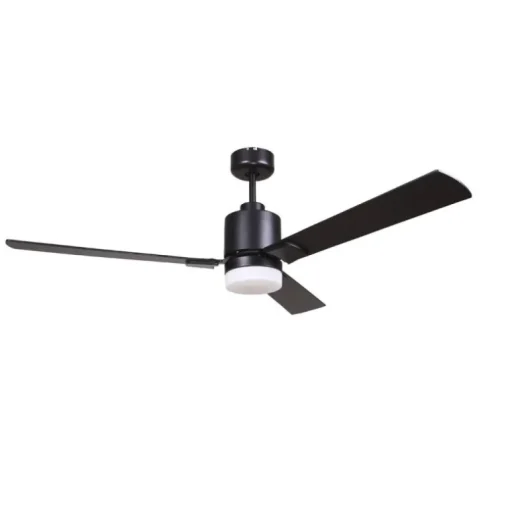 Ventilador de techo Atlántico LED 15w 4000k acabado negro estilo moderno motor AC 122cm Ø