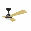 Ventilador de techo Bali LED 12w 4000K acabado negro aspas de madera estilo moderno motor DC 132cm Ø