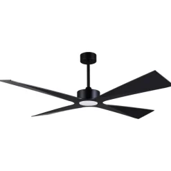Ventilador de techo Bali negro LED 18w 3CCT acabado negro estilo moderno motor DC apto para exterior IP44 137cm Ø