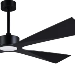 Ventilador de techo Bali negro LED 18w 3CCT acabado negro estilo moderno motor DC apto para exterior IP44 137cm Ø