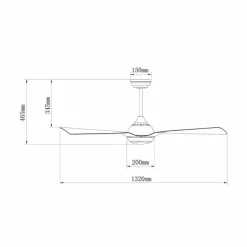 Ventilador de techo Bali LED 12w 4000K acabado negro aspas de madera estilo moderno motor DC 132cm Ø
