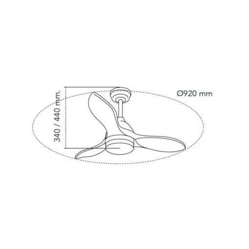 Ventilador de techo Beta blanco/Madera LED 20w 3CCT acabado blanco aspas madera natural estilo moderno motor DC 92cm Ø