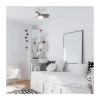 Ventilador de techo Byan blanco/ceniza LED 18w 3CCT acabado blanco efecto madera tono ceniza estilo moderno motor DC 60cm Ø