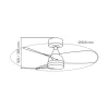 Ventilador de techo Byan blanco/ceniza LED 18w 3CCT acabado blanco efecto madera tono ceniza estilo moderno motor DC 92cm Ø