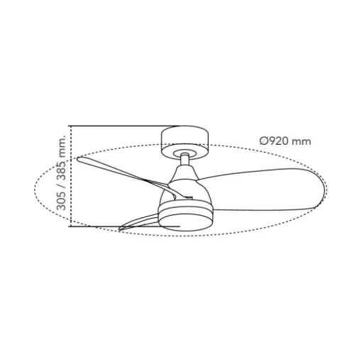 Ventilador de techo Byan blanco/ceniza LED 18w 3CCT acabado blanco efecto madera tono ceniza estilo moderno motor DC 92cm Ø