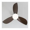 Ventilador de techo Byan negro/madera LED 18w 3CCT acabado negro efecto madera tono oscuro estilo moderno motor DC 92cm Ø