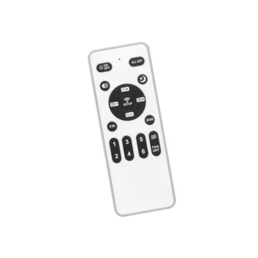 Ventilador de techo Byan blanco/ceniza LED 18w 3CCT acabado blanco efecto madera tono ceniza estilo moderno motor DC 60cm Ø