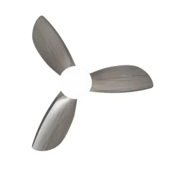 Ventilador de techo Byan blanco/ceniza LED 18w 3CCT acabado blanco efecto madera tono ceniza estilo moderno motor DC 92cm Ø