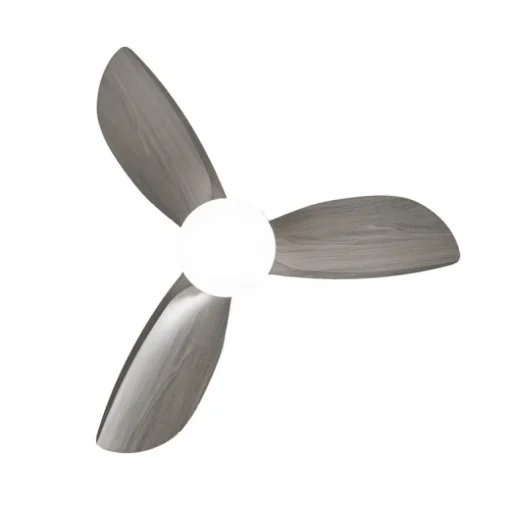 Ventilador de techo Byan blanco/ceniza LED 18w 3CCT acabado blanco efecto madera tono ceniza estilo moderno motor DC 92cm Ø