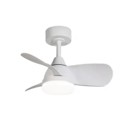 Ventilador de techo Byan blanco LED 18w 3CCT acabado blanco estilo moderno motor DC 60cm Ø