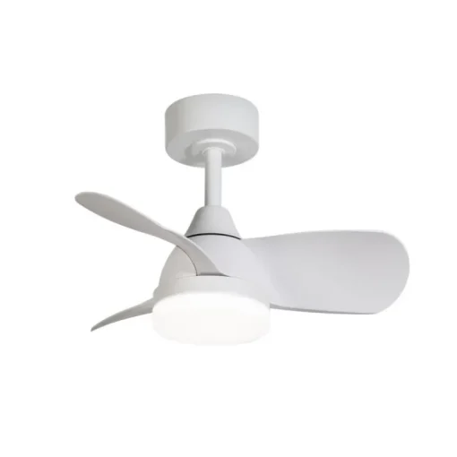 Ventilador de techo Byan blanco LED 18w 3CCT acabado blanco estilo moderno motor DC 60cm Ø