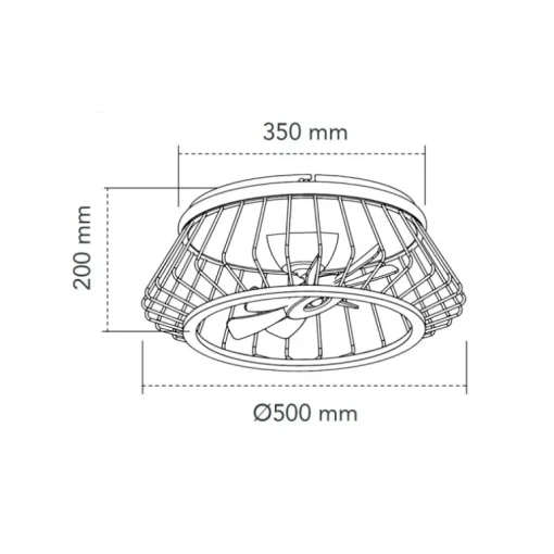 Ventilador de techo Cobra negro LED 50w 3CCT acabado metal negro estilo moderno motor DC plafón con ventilador 50cm Ø