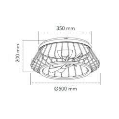 Ventilador de techo Cobra blanco LED 50w 3CCT acabado metal blanco estilo moderno motor DC plafón con ventilador 50cm Ø