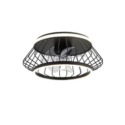 Ventilador de techo Cobra negro LED 50w 3CCT acabado metal negro estilo moderno motor DC plafón con ventilador 50cm Ø