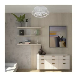 Ventilador de techo Cobra blanco LED 50w 3CCT acabado metal blanco estilo moderno motor DC plafón con ventilador 50cm Ø