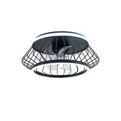Ventilador de techo Cobra negro LED 50w 3CCT acabado metal negro estilo moderno motor DC plafón con ventilador 50cm Ø