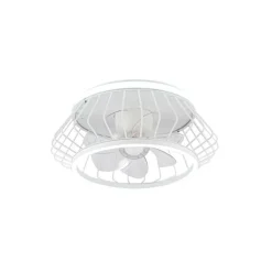 Ventilador de techo Cobra blanco LED 50w 3CCT acabado metal blanco estilo moderno motor DC plafón con ventilador 50cm Ø