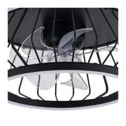 Ventilador de techo Cobra negro LED 50w 3CCT acabado metal negro estilo moderno motor DC plafón con ventilador 50cm Ø