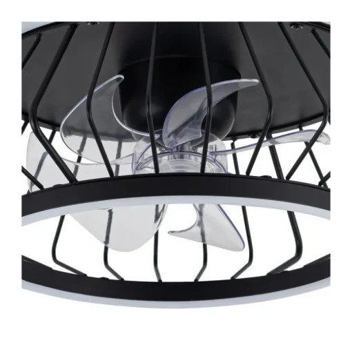 Ventilador de techo Cobra negro LED 50w 3CCT acabado metal negro estilo moderno motor DC plafón con ventilador 50cm Ø
