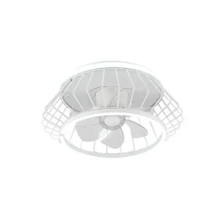 Ventilador de techo Cobra blanco LED 50w 3CCT acabado metal blanco estilo moderno motor DC plafón con ventilador 50cm Ø