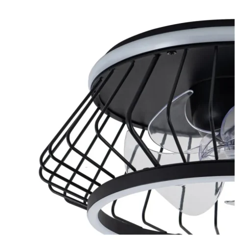Ventilador de techo Cobra negro LED 50w 3CCT acabado metal negro estilo moderno motor DC plafón con ventilador 50cm Ø