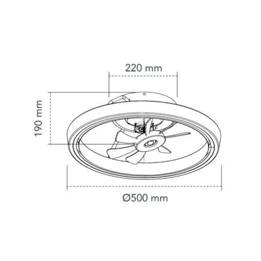 Ventilador de techo Dinirot blanco LED 50W 3CCT acabado blanco estilo moderno plafón con ventilador motor DC 50cm Ø