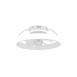 Ventilador de techo Dinirot blanco LED 50W 3CCT acabado blanco estilo moderno plafón con ventilador motor DC 50cm Ø