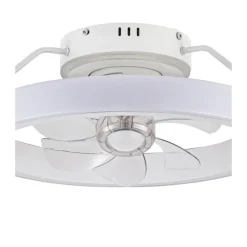 Ventilador de techo Dinirot blanco LED 50W 3CCT acabado blanco estilo moderno plafón con ventilador motor DC 50cm Ø