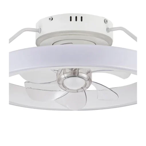 Ventilador de techo Dinirot blanco LED 50W 3CCT acabado blanco estilo moderno plafón con ventilador motor DC 50cm Ø